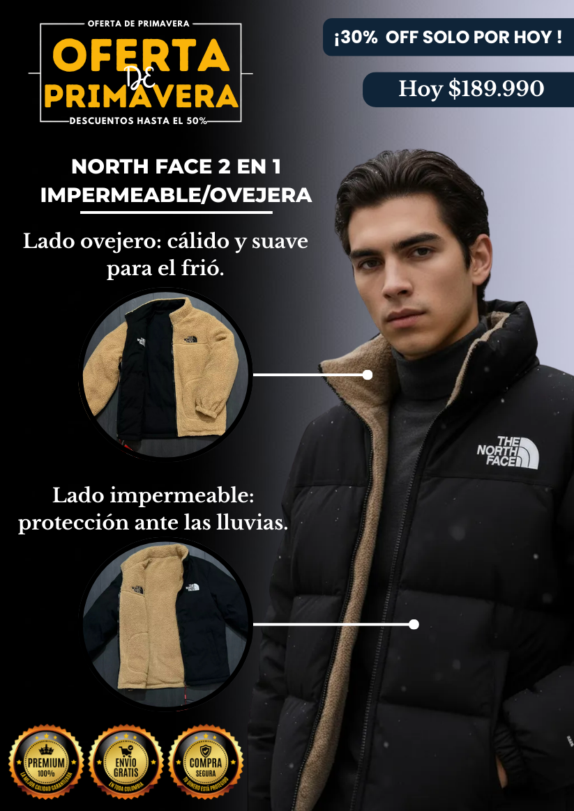 Chaqueta North Face 2 En 1 ❄️