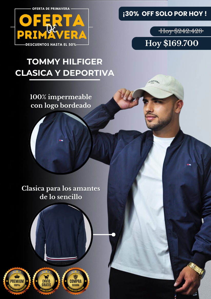 Chaqueta Tommy Hilfiger Clasica Deportiva Impermeable