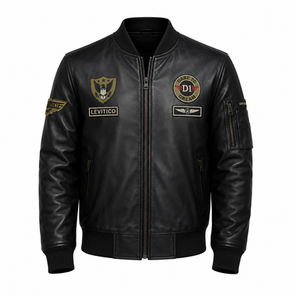 Chaqueta en Cuero Premium - Aviadora Bomber Edición Black
