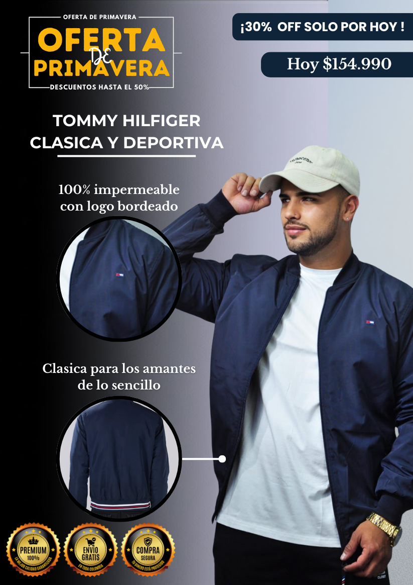 Chaqueta Tommy Hilfiger Clasica Deportiva Impermeable