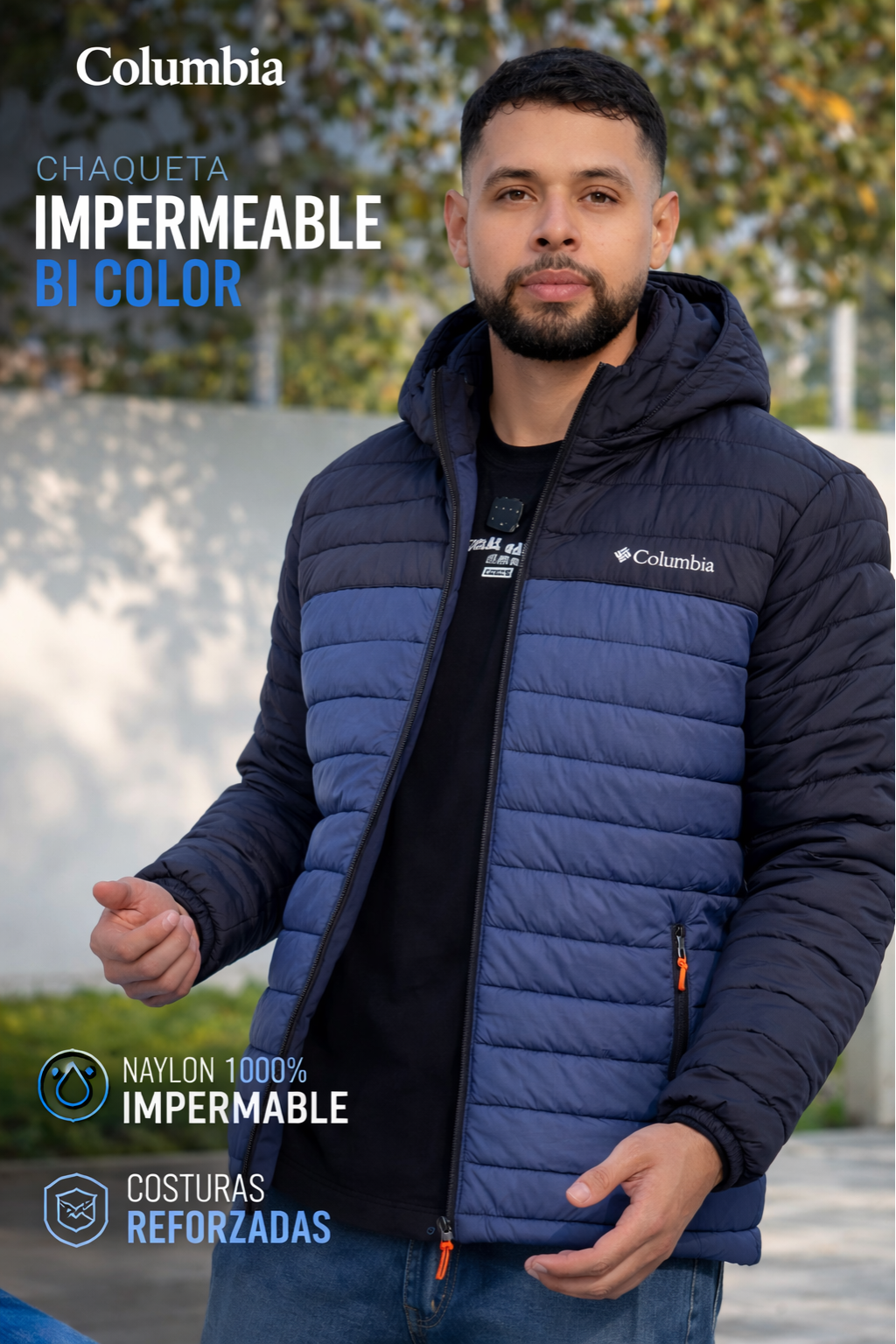 Chaqueta Columbia Bi Color - Impermeable