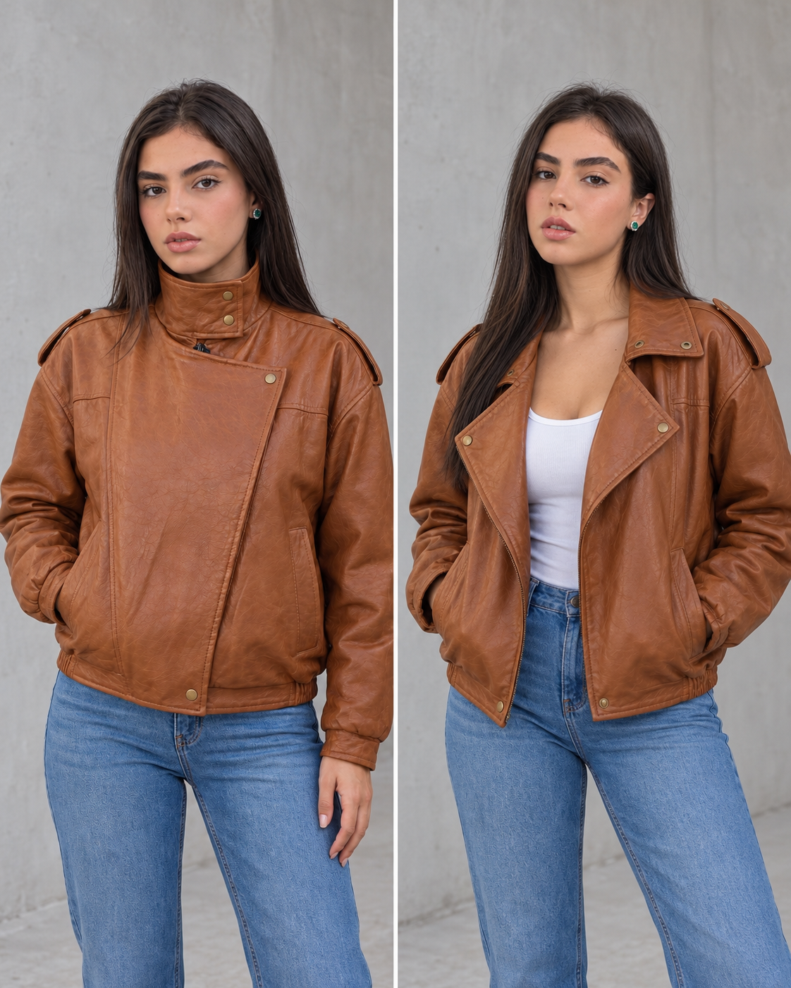 Chaqueta en Cuero - Linea Zara, Two Styles