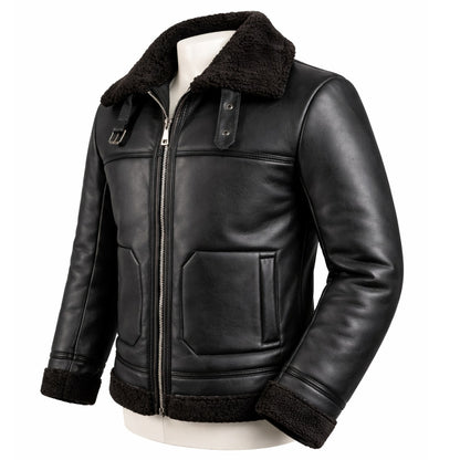 Chaqueta en Cuero con Gamuza  – Interior En Algodón Peruano