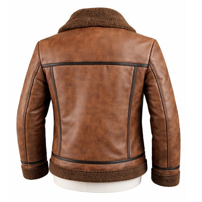 Chaqueta en Cuero con Gamuza  – Interior En Algodón Peruano
