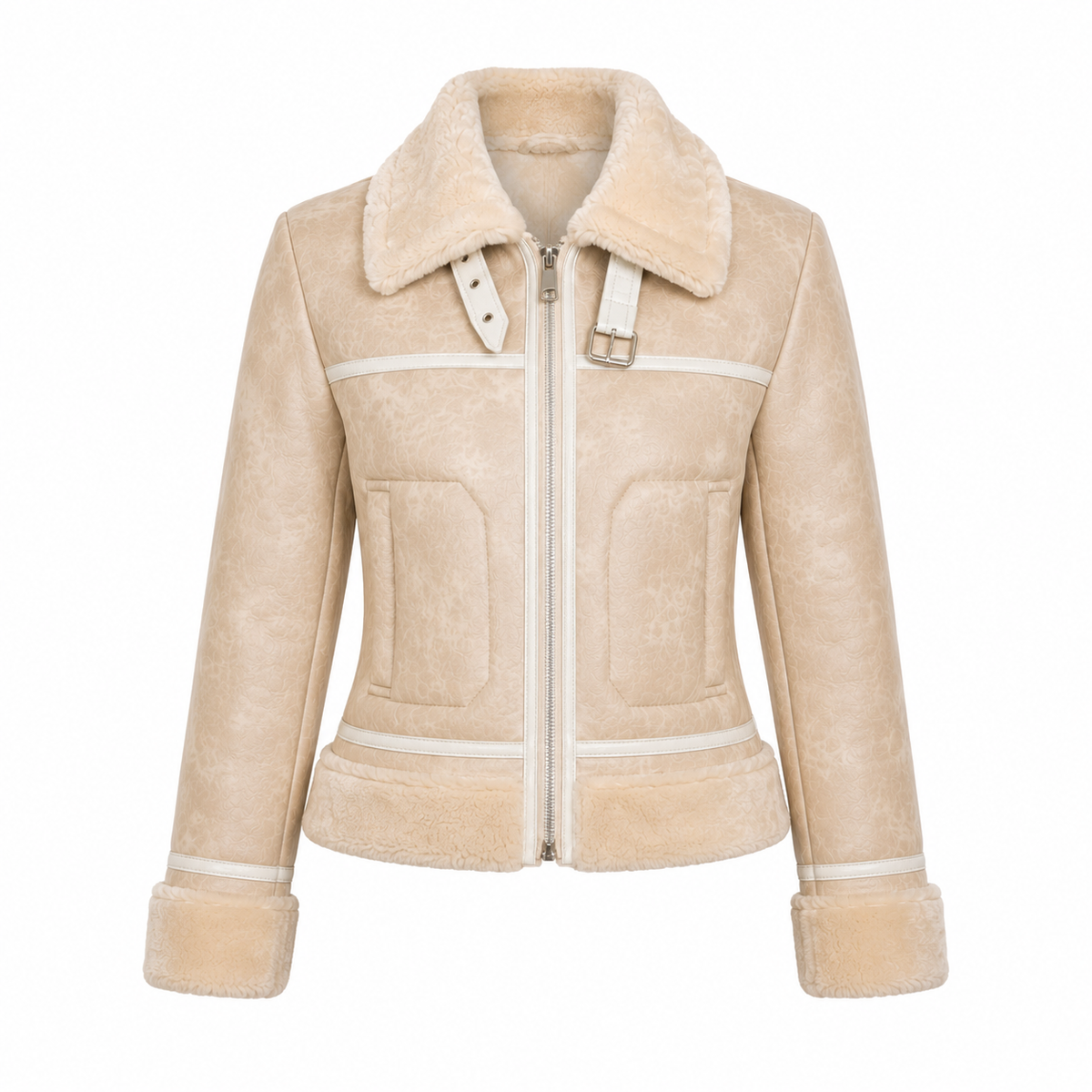Chaqueta en Cuero Aterciopelado, Interior en Algodon Peruano