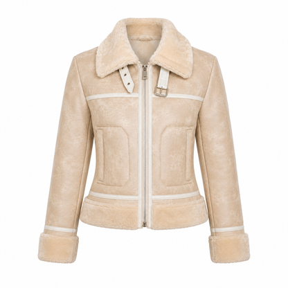 Chaqueta en Cuero Aterciopelado, Interior en Algodon Peruano