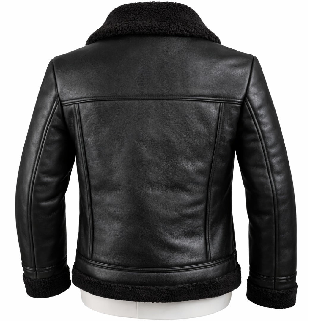 Chaqueta en Cuero con Gamuza  – Interior En Algodón Peruano